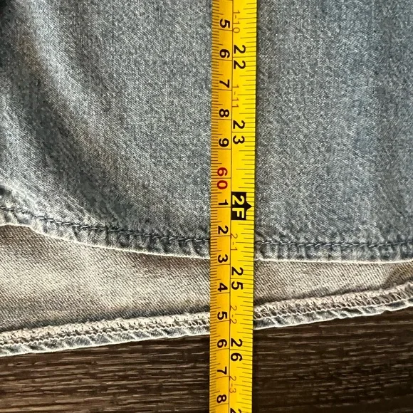 👑NWOT Triarchy Light Blue Button Up Denim Shirt XS - Picture 8 of 10